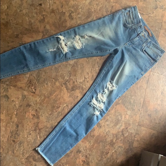 Joe’s Jeans denim distressed crop hem ankle skinny - Picture 4 of 7